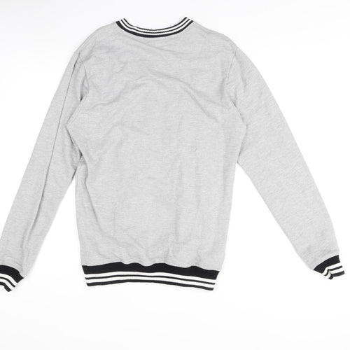 Another Influence Men's Grey Medium Pullover Crew Neck Jumper