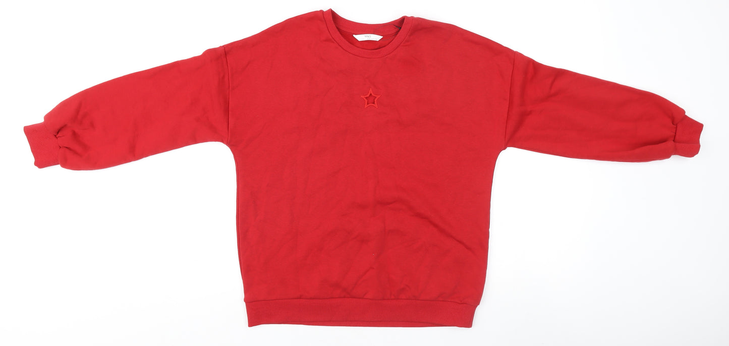 Marks and Spencer Boys Red Pullover Jumper 11-12 Years
