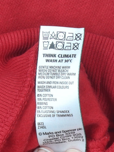 Marks and Spencer Boys Red Pullover Jumper 11-12 Years