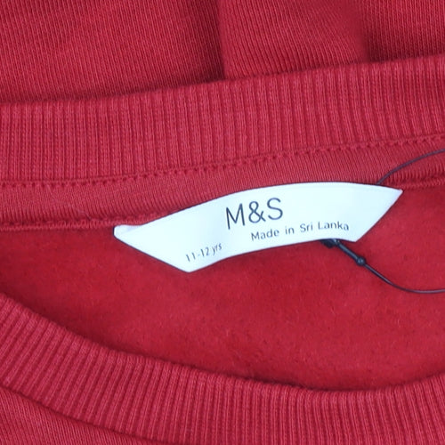 Marks and Spencer Boys Red Pullover Jumper 11-12 Years