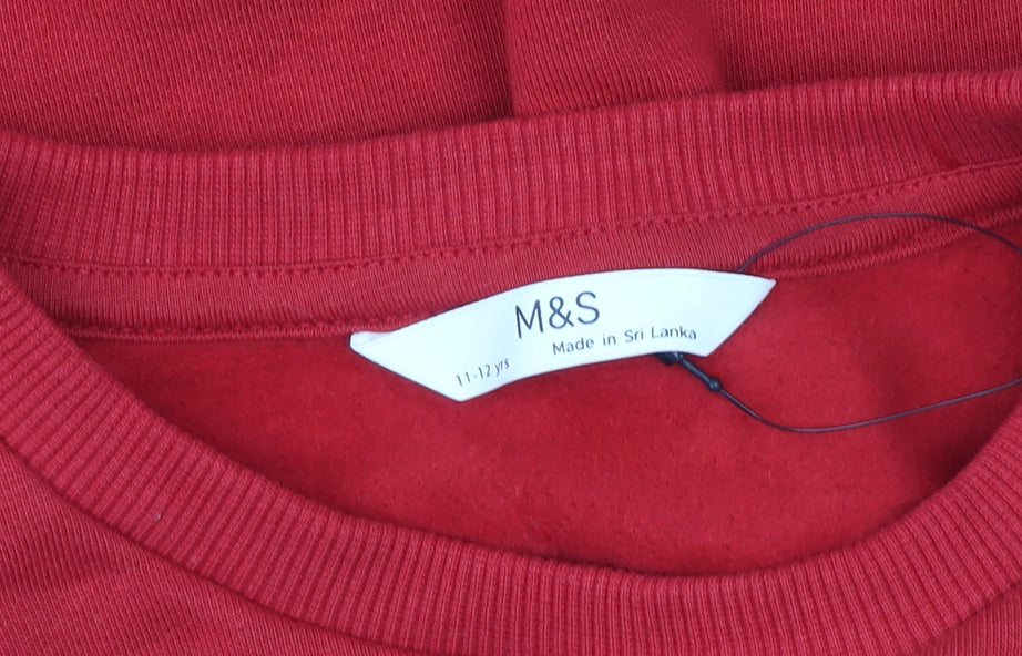 Marks and Spencer Boys Red Pullover Jumper 11-12 Years