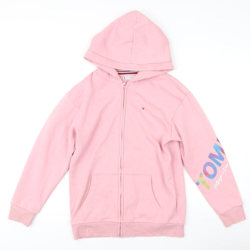 Tommy Hilfiger Girls Pink Hoodie Jacket Size 164