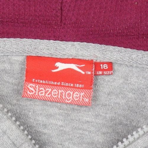 Slazenger Men's Grey Hooded Basic Jacket Size 16