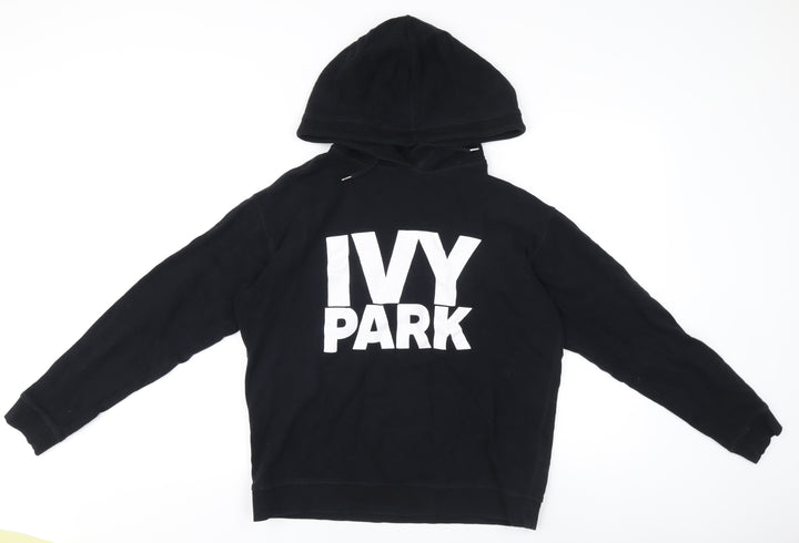 Ivy Park Women's Black Hooded Pullover Jumper