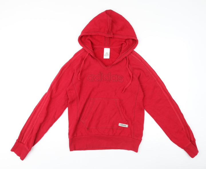 Adidas Women's Red Pullover Hoodie Jumper Size 10