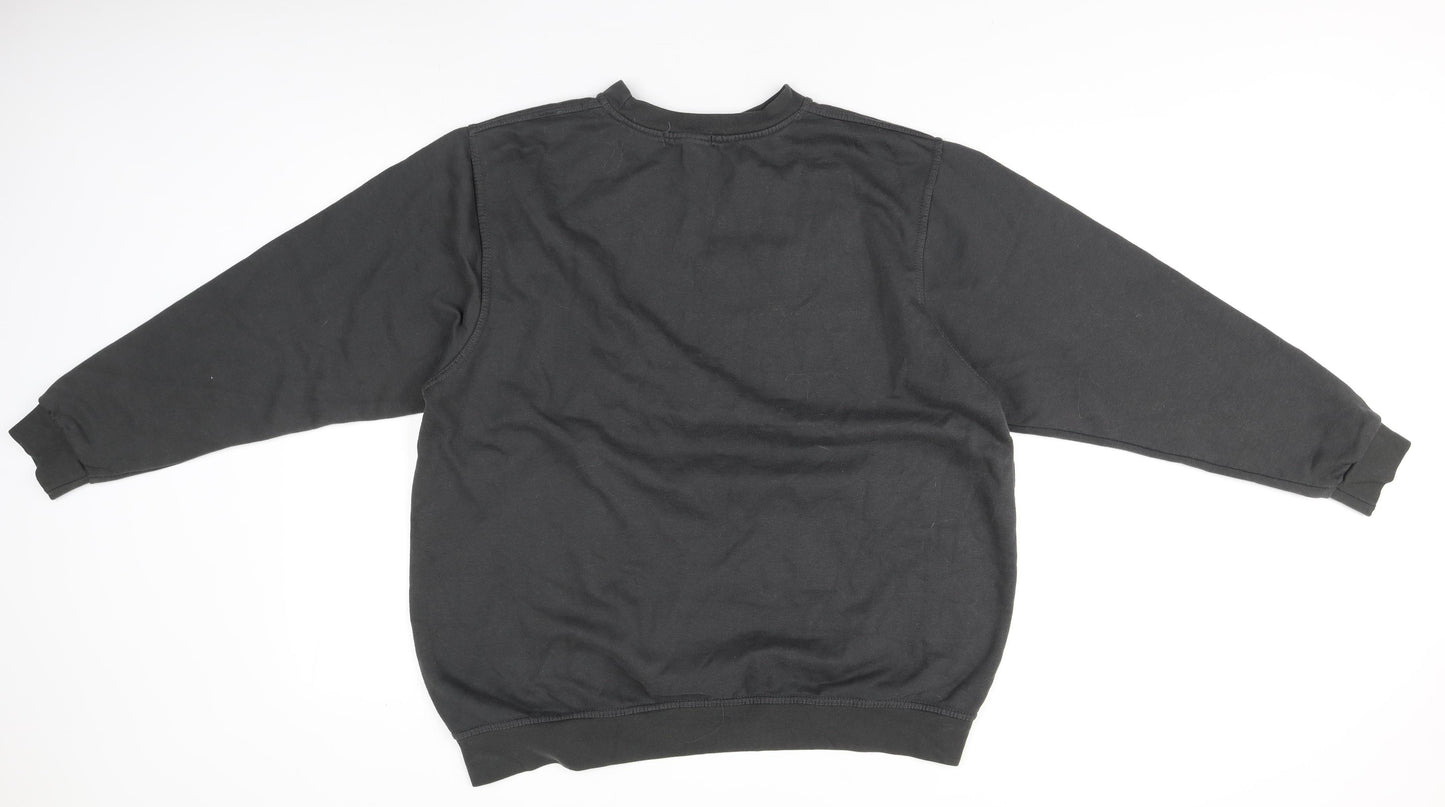 Missguided Women's Black Pullover Jumper, Regular Fit, Graphic Design