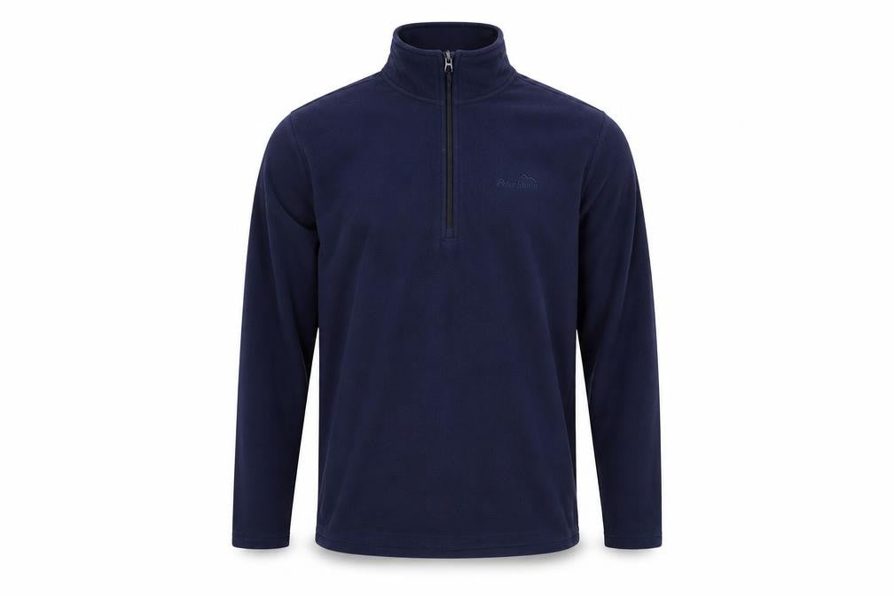 Front view of Peter Storm Men's Blue 1/4 Zip Fleece Jacket, size M