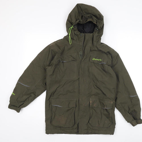 Sprayway Boys Green Parka Coat 11 Years Waterproof Hooded