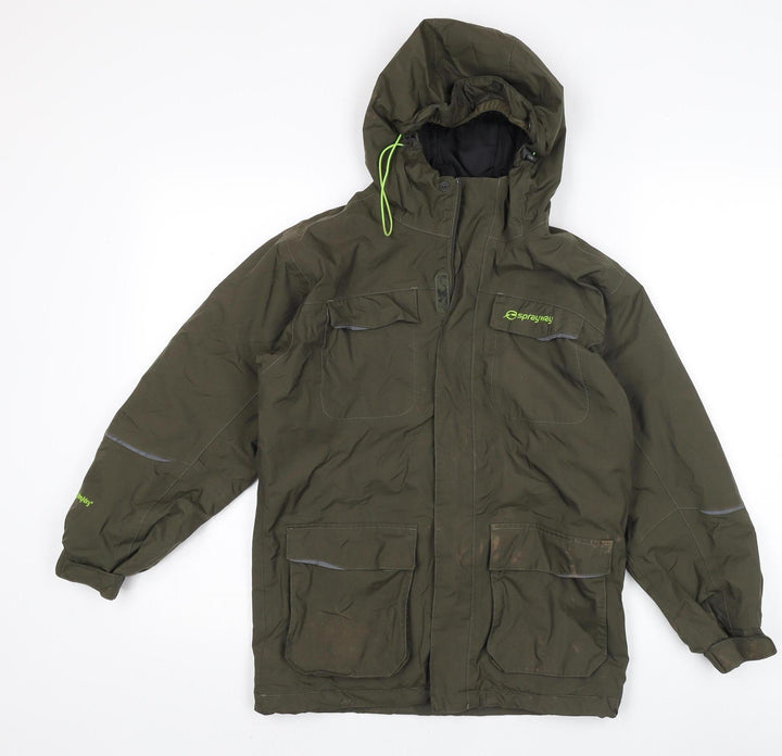 Sprayway Boys Green Parka Coat 11 Years Waterproof Hooded