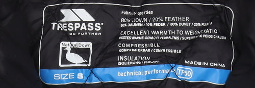 Trespass Women's Black Puffer Jacket, Size S