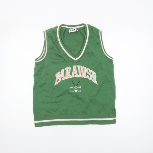 FILA Women's Green Cotton Sports Vest M