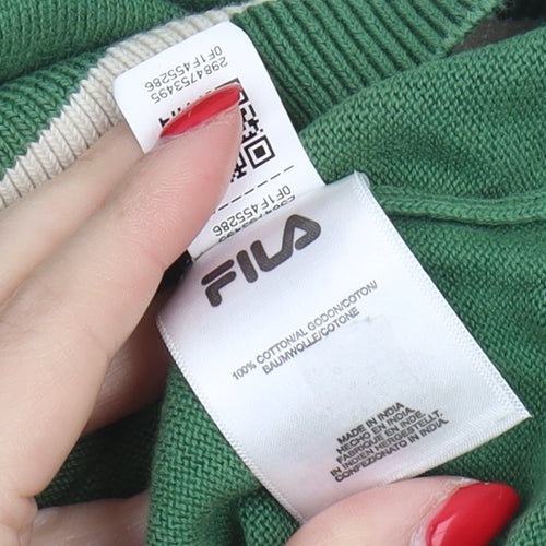 FILA Women's Green Cotton Sports Vest M