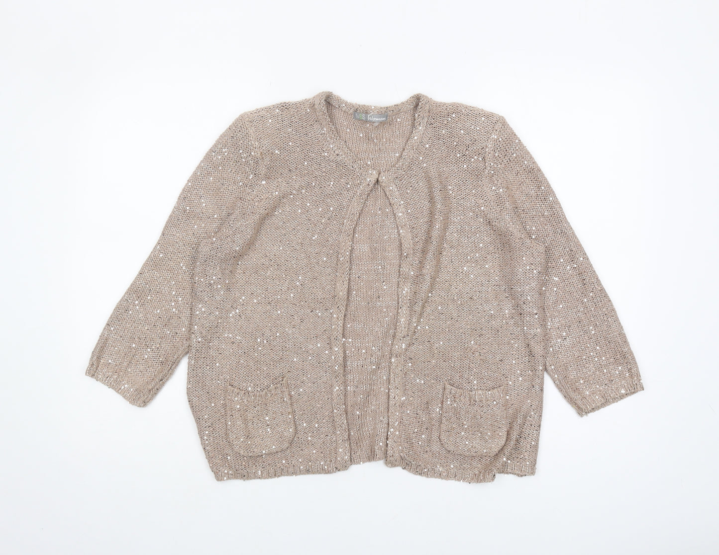 Marks and Spencer Women's Gold Sequin Cardigan Size 14