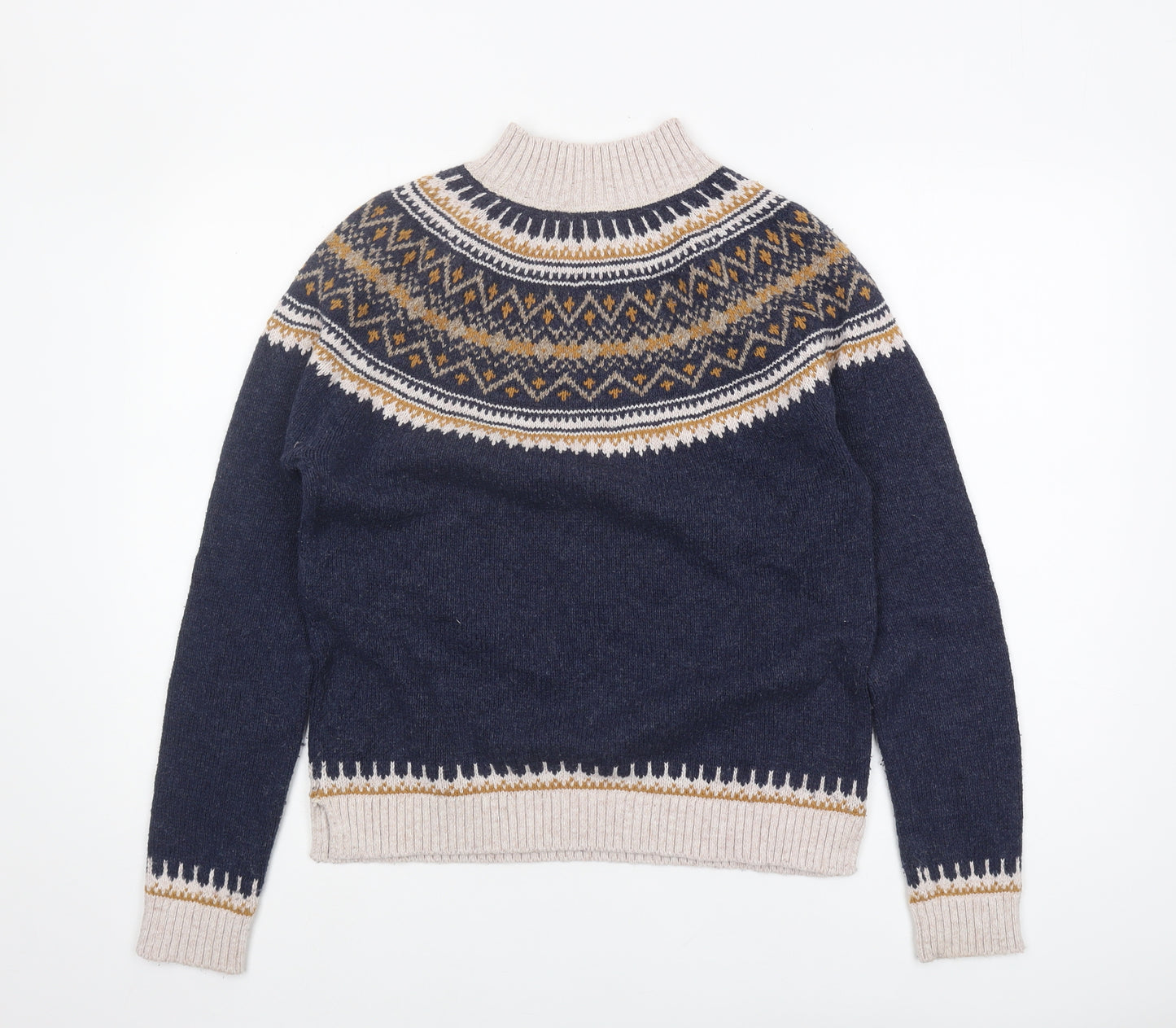 FatFace Women's Blue Fair Isle Pullover Jumper - Size 10
