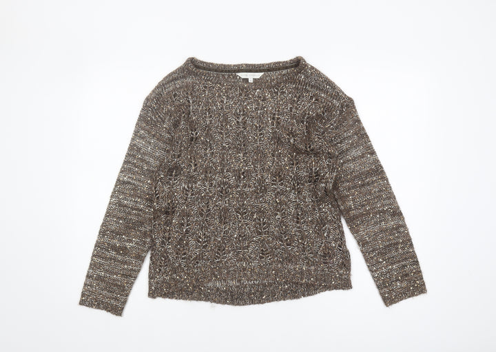 Rocha John Rocha Women's Brown Sequin Pullover Jumper Size 10