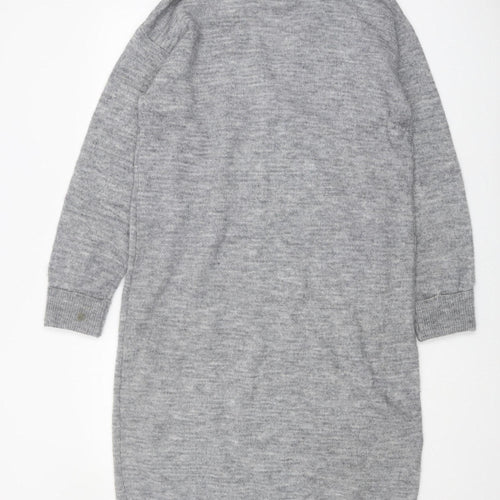OBJECT Women's Grey Collared Jumper Dress L - Casual Style