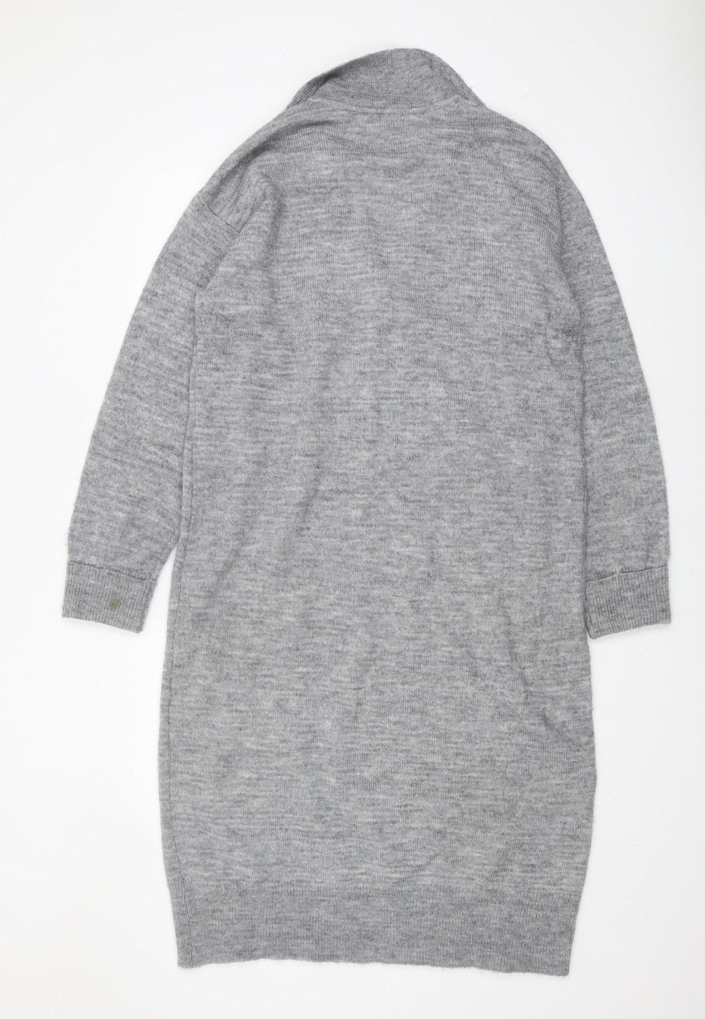 OBJECT Women's Grey Collared Jumper Dress L - Casual Style