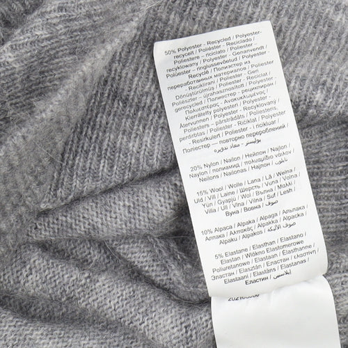 OBJECT Women's Grey Collared Jumper Dress L - Casual Style
