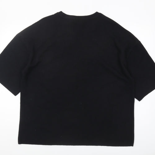 Marks and Spencer Women's Black Beaded Jumper, Size 18