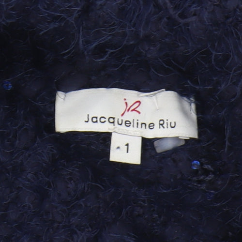 Jacqueline Riu Women's Blue Roll Neck Pullover Jumper