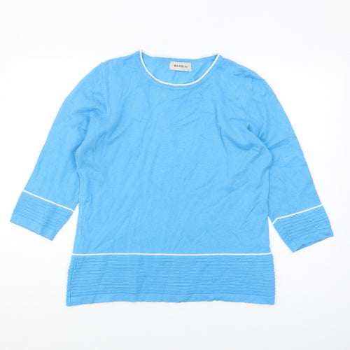 Bassini Women's Blue Pullover Jumper, Size M, Crew Neck