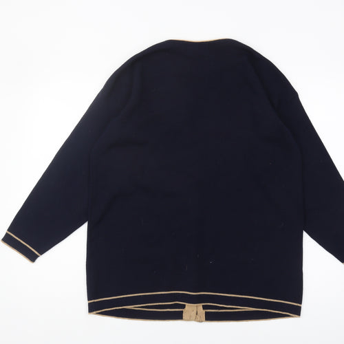 Equorian Women’s Blue Cardigan M V-Neck Wool Blend