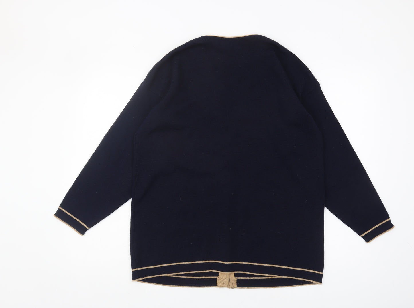 Equorian Women’s Blue Cardigan M V-Neck Wool Blend