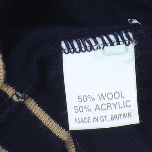 Equorian Women’s Blue Cardigan M V-Neck Wool Blend