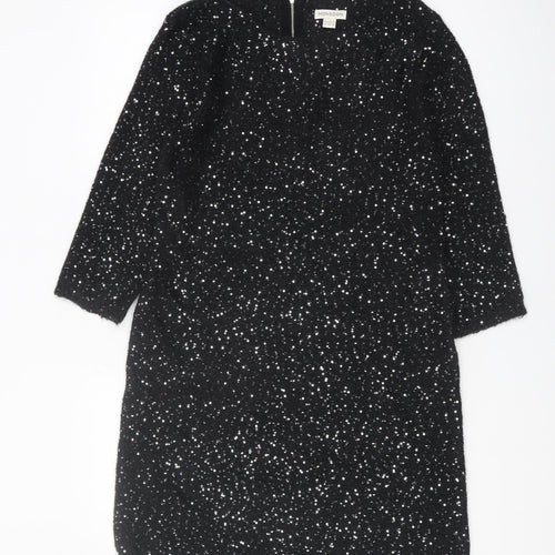 Monsoon Black Sequin Women's Sheath Dress Size 14