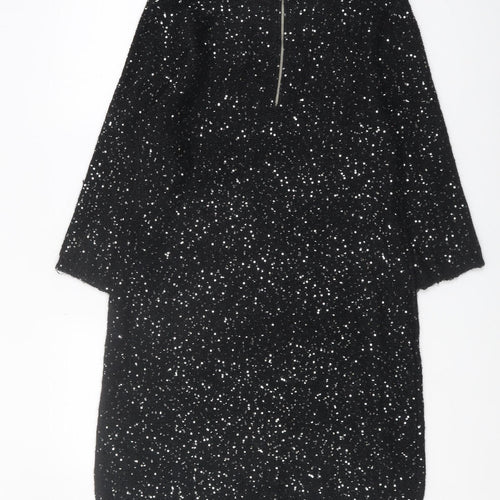 Monsoon Black Sequin Women's Sheath Dress Size 14