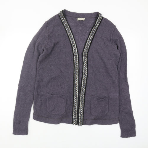 Wrap Women's Purple L Cardigan, Long Sleeve, Wool Blend