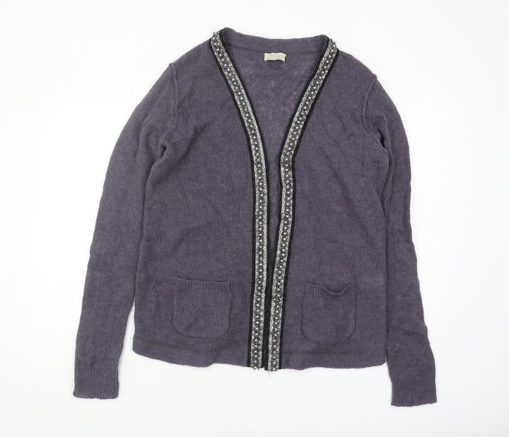 Wrap Women's Purple L Cardigan, Long Sleeve, Wool Blend