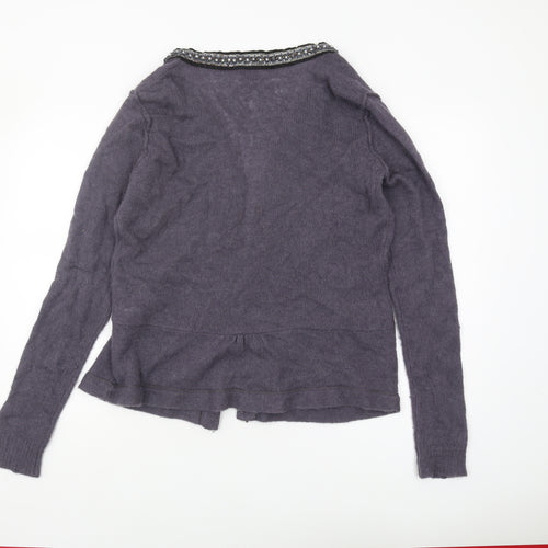 Wrap Women's Purple L Cardigan, Long Sleeve, Wool Blend