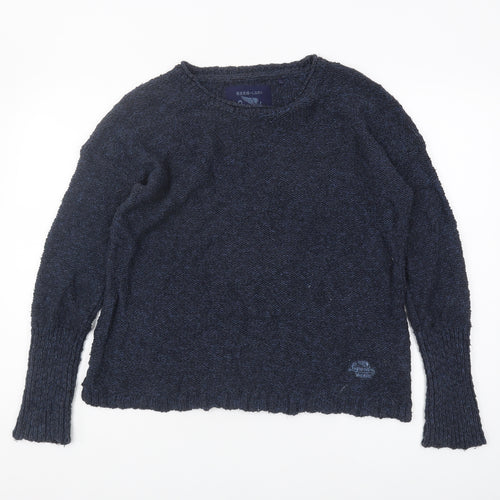 Superdry Womens Blue Knit Jumper L Round Neck