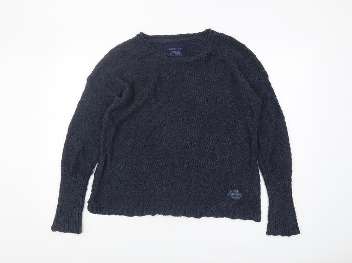 Superdry Womens Blue Knit Jumper L Round Neck