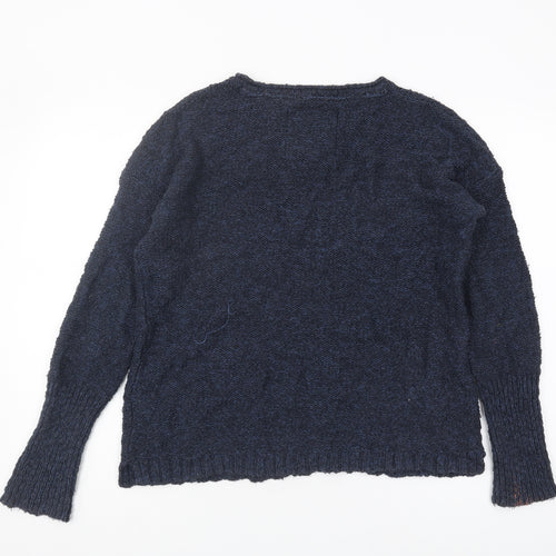 Superdry Womens Blue Knit Jumper L Round Neck