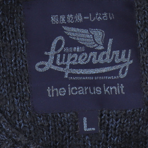 Superdry Womens Blue Knit Jumper L Round Neck
