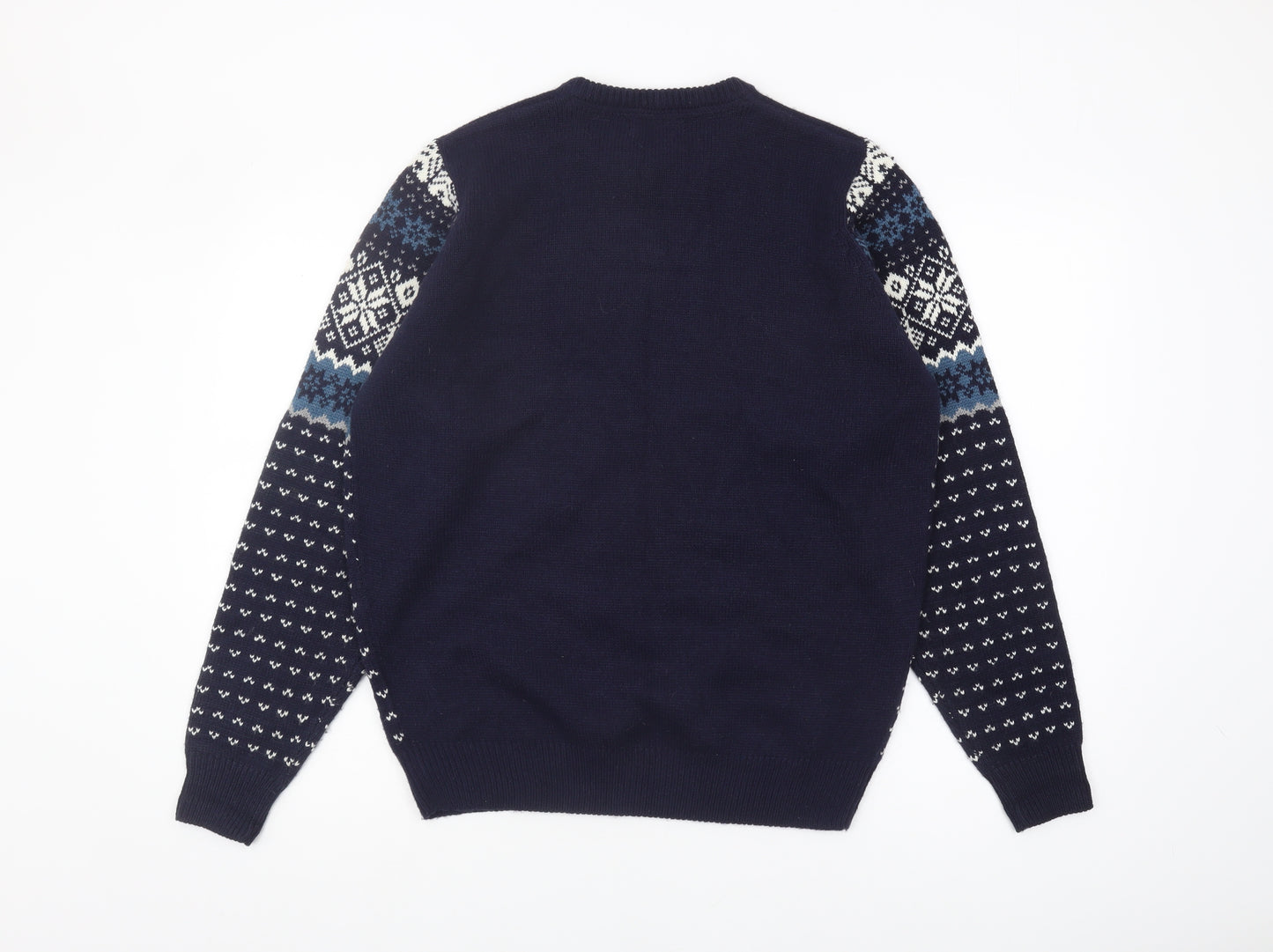 James Pringle Men's Blue Fair Isle Pullover Jumper M