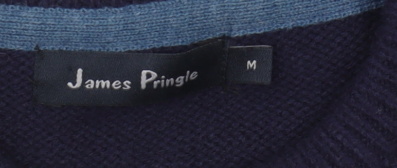 James Pringle Men's Blue Fair Isle Pullover Jumper M