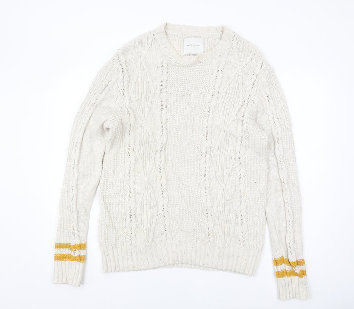 American Eagle Outfitters Women’s Ivory Cable-Knit Pullover XL