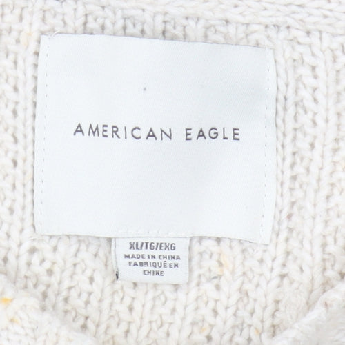 American Eagle Outfitters Women’s Ivory Cable-Knit Pullover XL