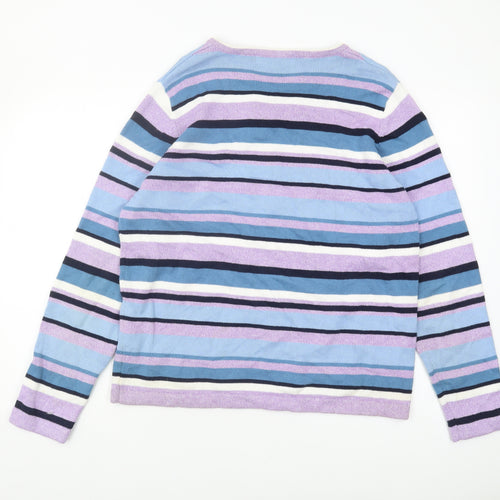 Isle Essentials Women's Multicoloured V-Neck Pullover, Size L
