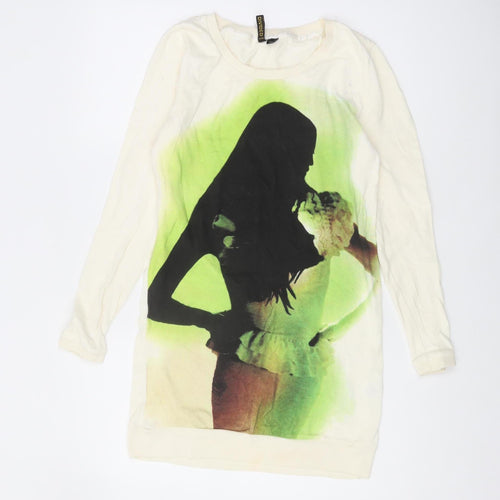 H&M Ivory Women's Jumper, Size 12, Long Sleeve