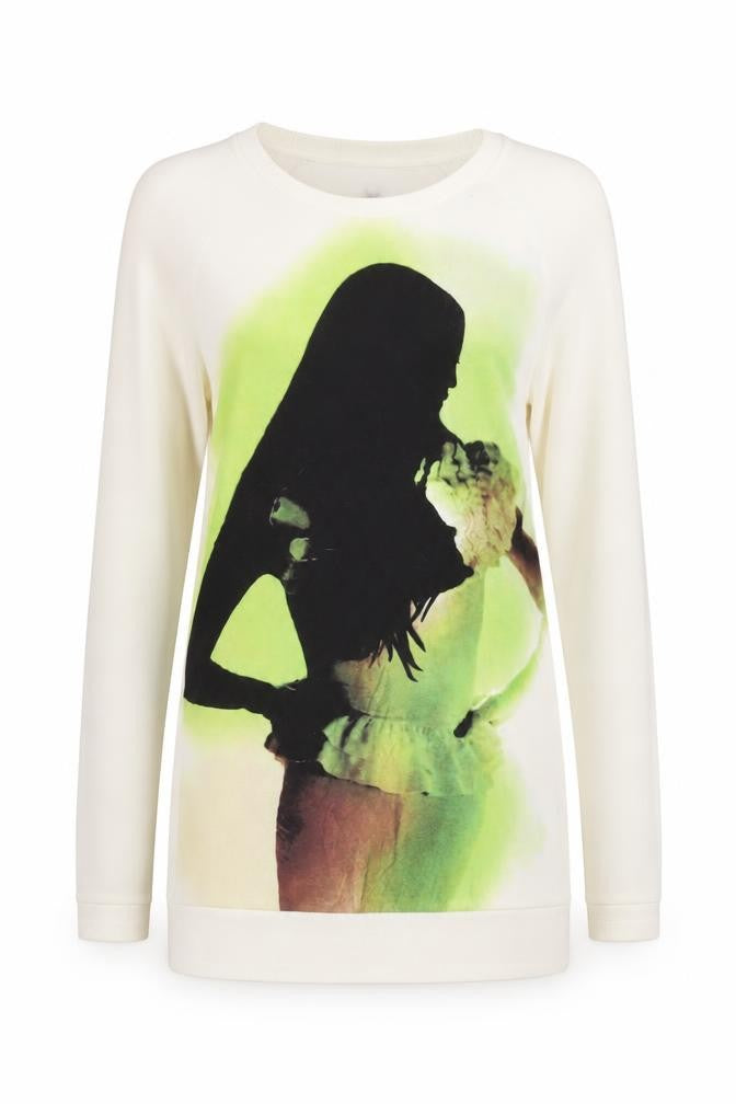 Front view of H&M Ivory Women's Jumper, size 12, Long Sleeve