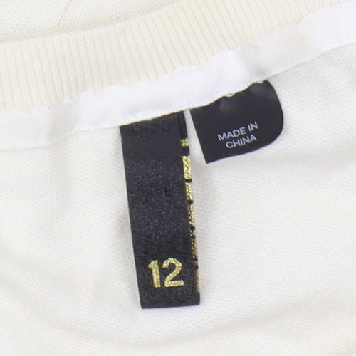 H&M Ivory Women's Jumper, Size 12, Long Sleeve