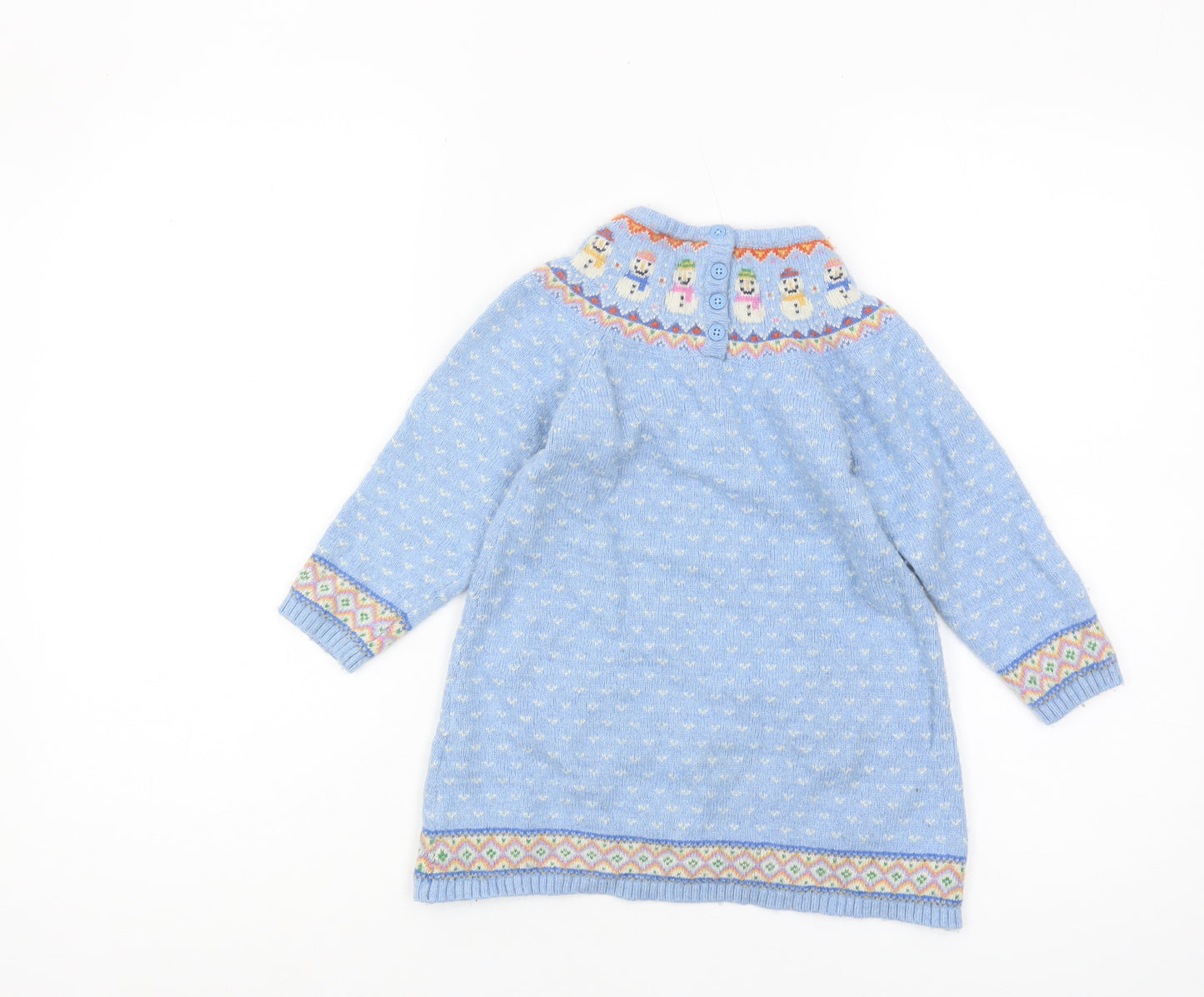 JoJo Maman Bébé Blue Girls Winter Pullover Jumper 5 Years