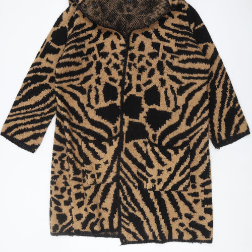 Capsule Women's Animal Print Cardigan, Size 16/18, Brown