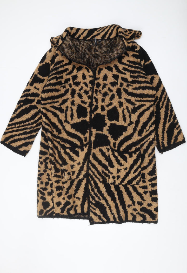 Capsule Women's Animal Print Cardigan, Size 16/18, Brown