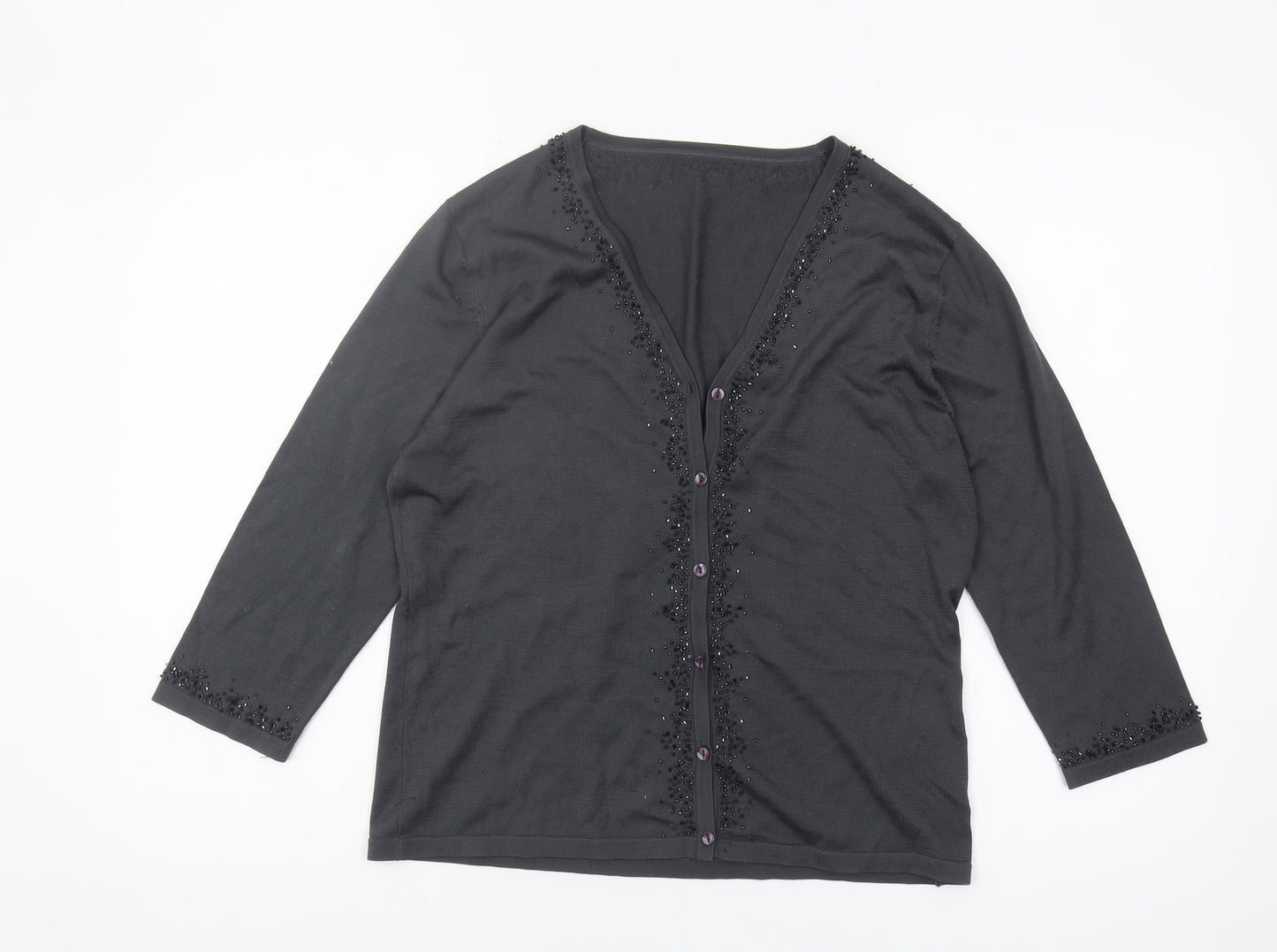 Marks and Spencer Women's Black Silk Cardigan Size 16