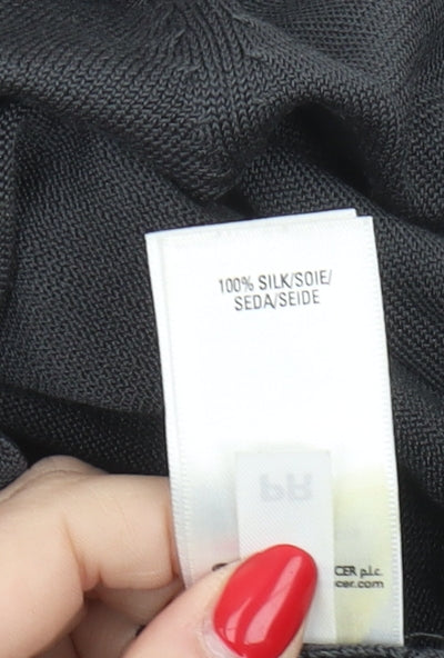 Marks and Spencer Women's Black Silk Cardigan Size 16